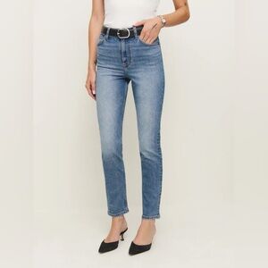 reformation ezra stretch high rise straight leg jeans